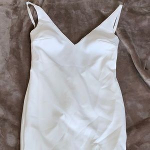 Minimalistic Spaghetti Straps Beach Wedding Dress with Slit and Brush Train